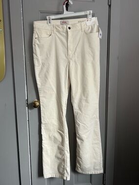 Wrangler High Rise Corduroy Bootcut Jeans Cream 14x34 NWT